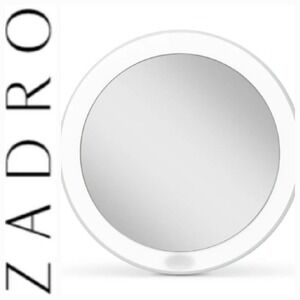 Zadro Rechargeable Compact LED Mirror w/Carrying Pouch- Grey